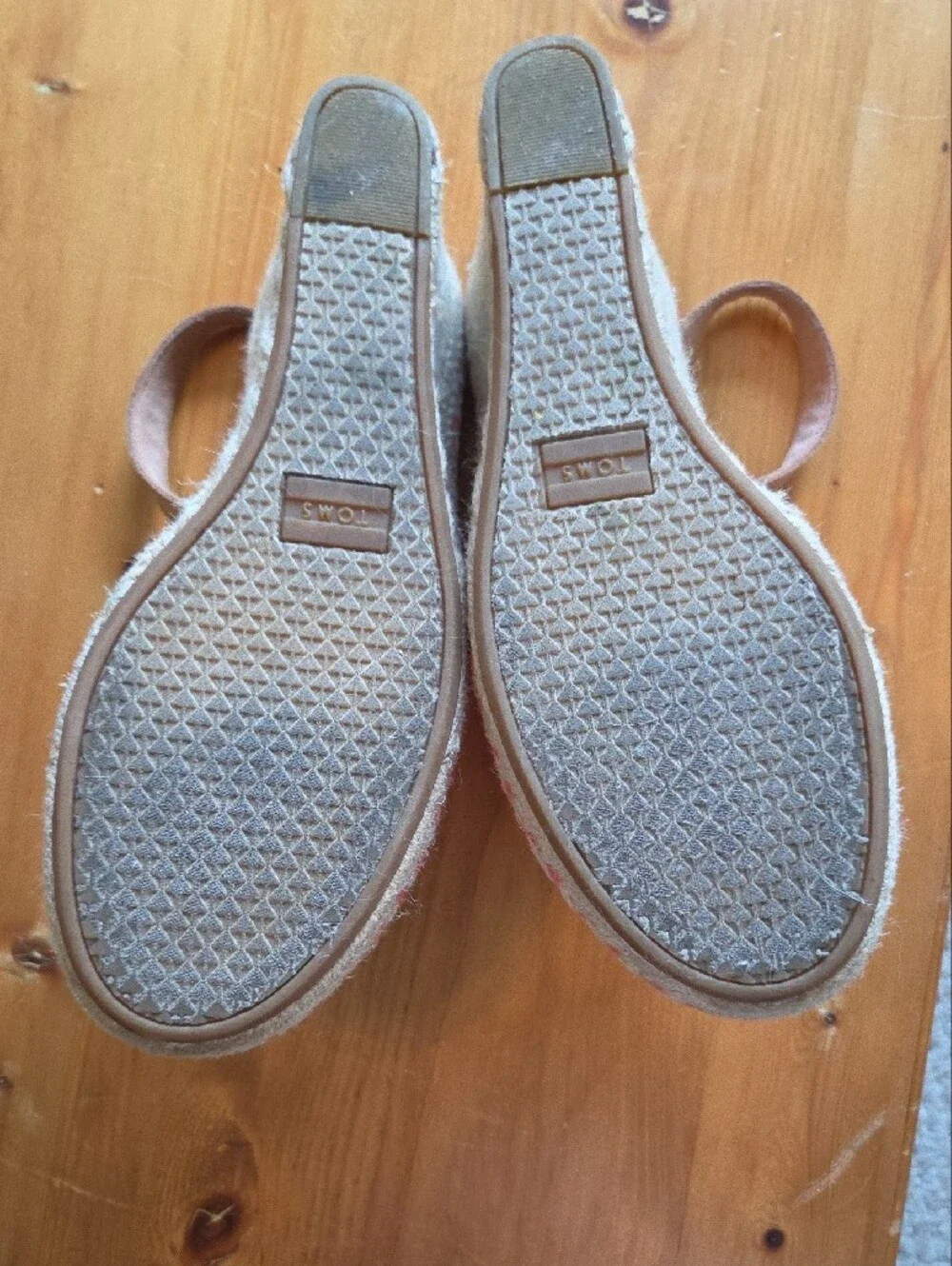 TOMS Coral Canvas Espadrille Slingback Wedges